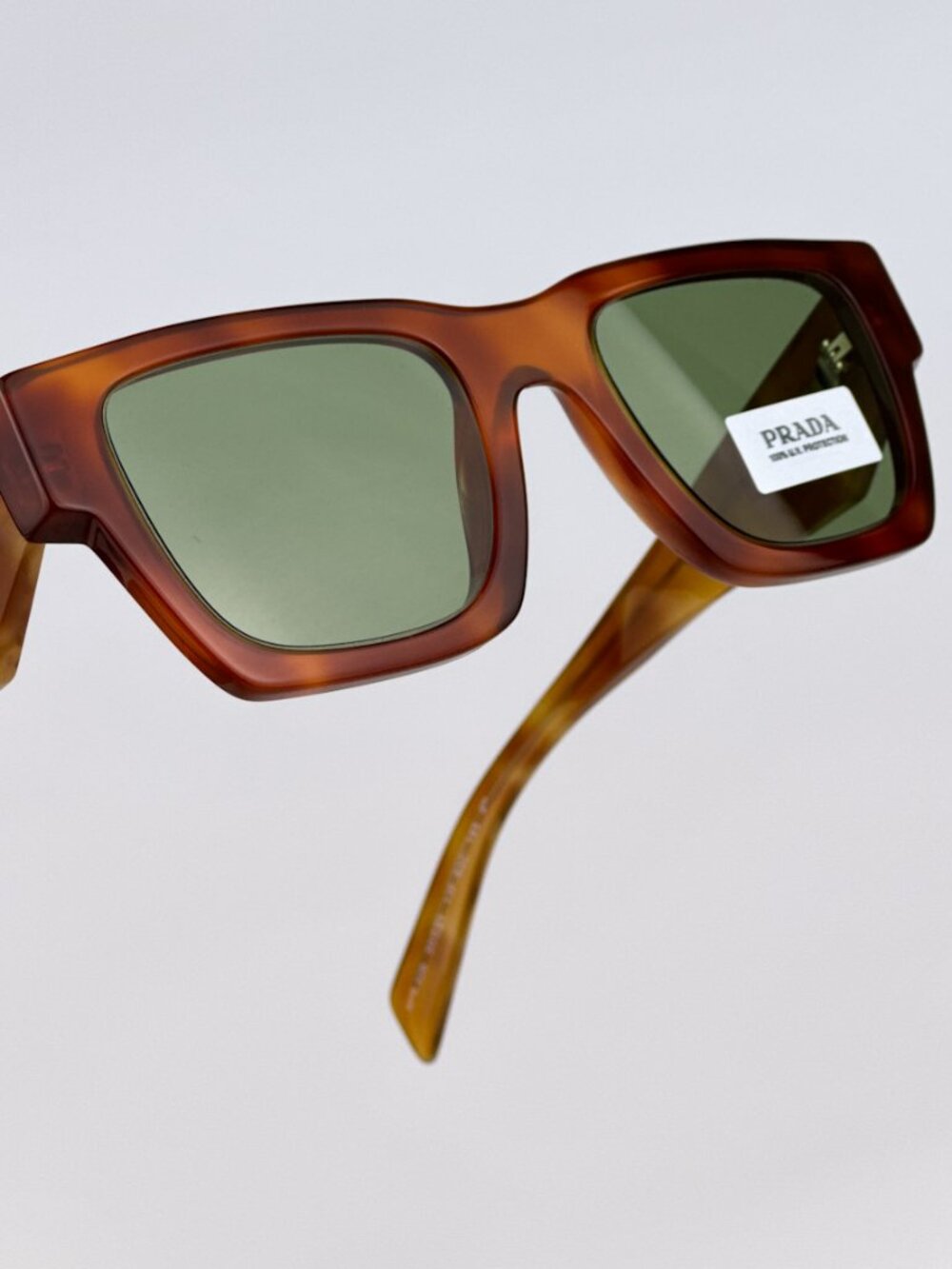 PRADA PRA06S 11P60C COGNAC TORTOISE SQUARE SUNGLASSES